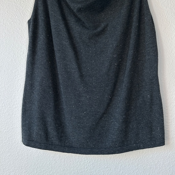 Chicos size 2 /L sleeveless cowl neck top cashmere blend gray shimmery - Picture 4 of 11